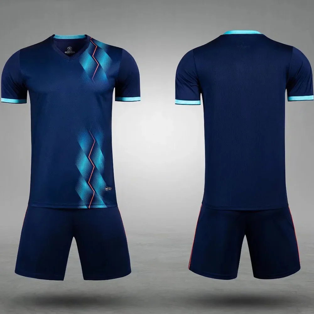 22/23 Custom Soccer Jersey Set for Men Kids Quick Drying Breathable Man Children 2 Piece Team Club Training Football Uniform Set