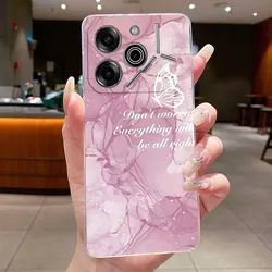 Luxury Butterfly Flowers Transparent Soft TPU Phone Case for Tecno Pova 6 Pro 5G (TPU - TPU325)