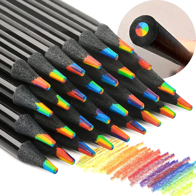 

1Pc Gradient Rainbow Pencils Jumbo-Colored Pencils Multicolored Pencils for Student Art Drawing Coloring Sketching 7 Colors