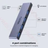 USB to 4 USB 2.0 3.0 5G HUB Multi Port OTG Expansion 4 in 1 Right Side USB Dock Station for PC Laptop Notebook Computer PC Data 4
