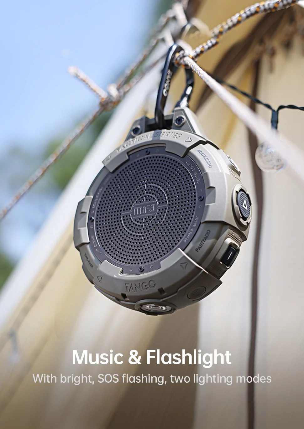 Mifa tango portable bluetooth speaker with flashlight