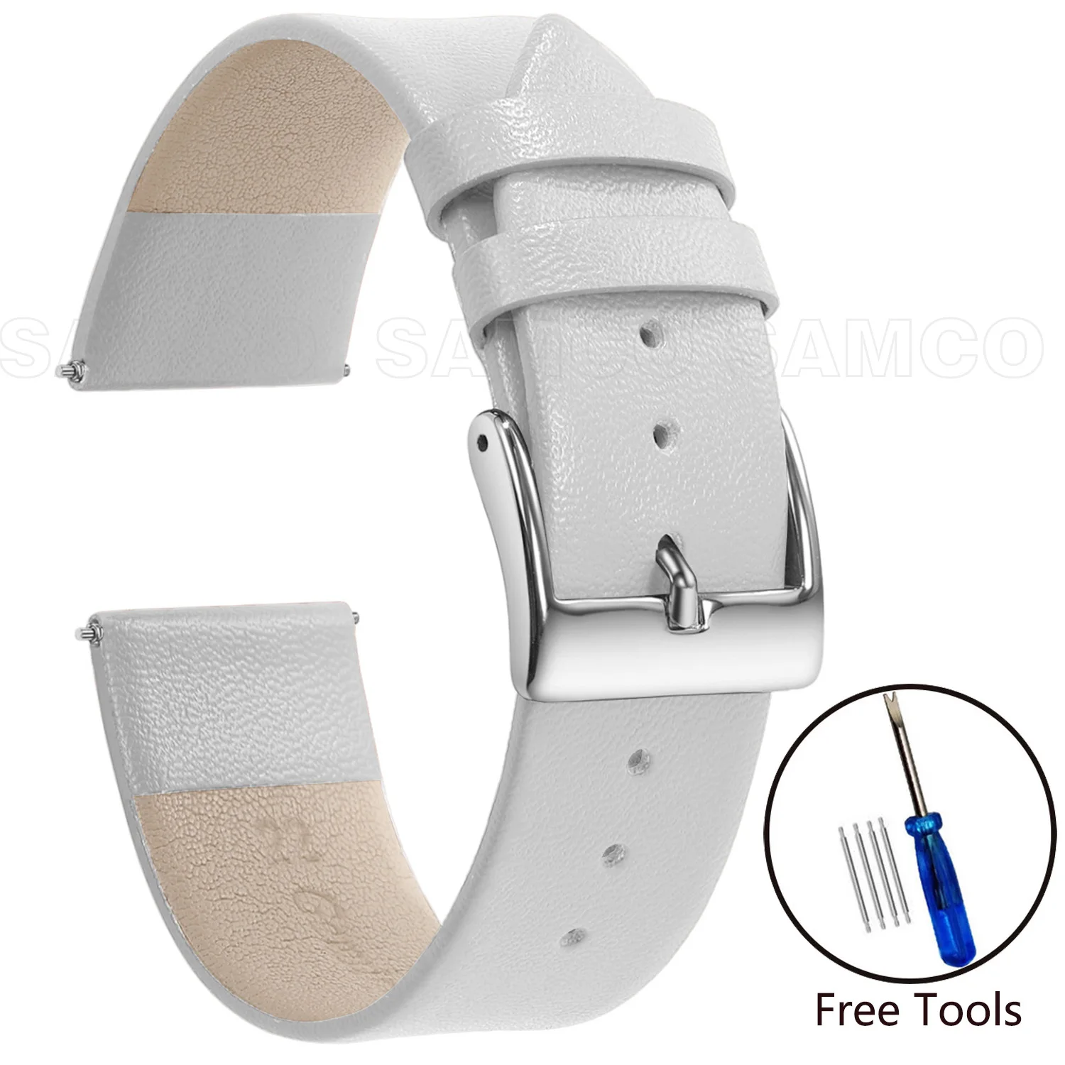 Elegant Minimalist Genuine Leather Watch Strap - Soft and Thin Wristband Bracelet Accessory