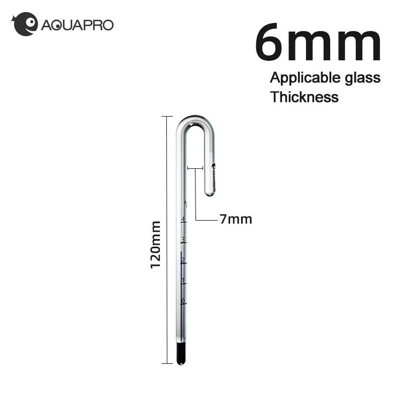 Water Glass Thermometer For Fishing Tank Plant Aquarium Hang On ADA Style Accessories Turtle Shrimp Fishbowl Marine Small Guppy