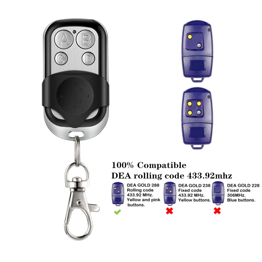 DEA GT2 GT4 433,92mhz garage remote control DEA Rolling code garage command DEA gate remote transmitter