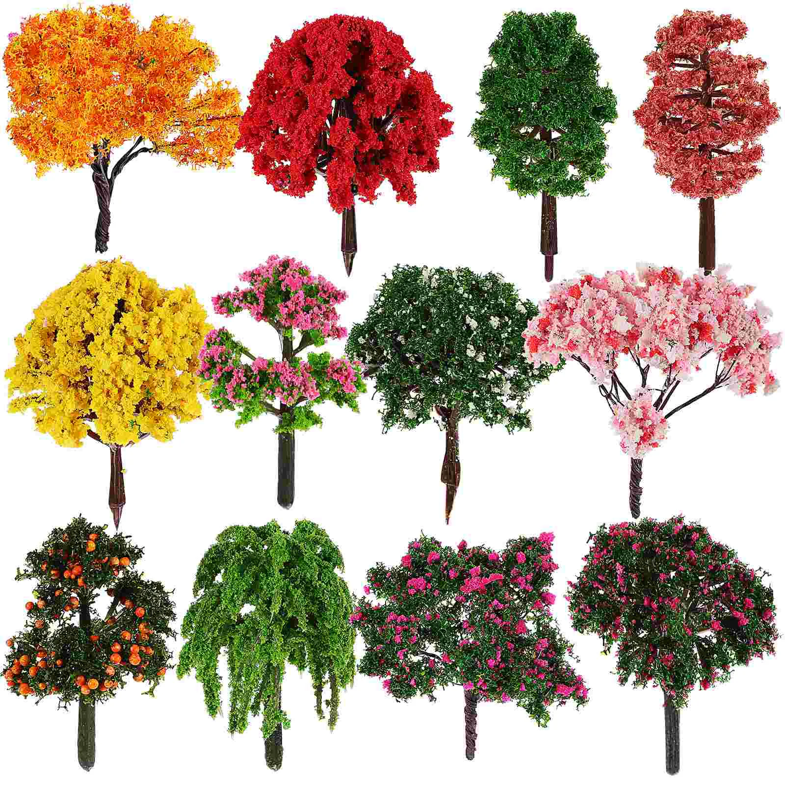 

Railways Trees Model Miniature Landscape Scenery Railways Fake Trees Sand Table DIY Craft Ornaments Landscape Accessories
