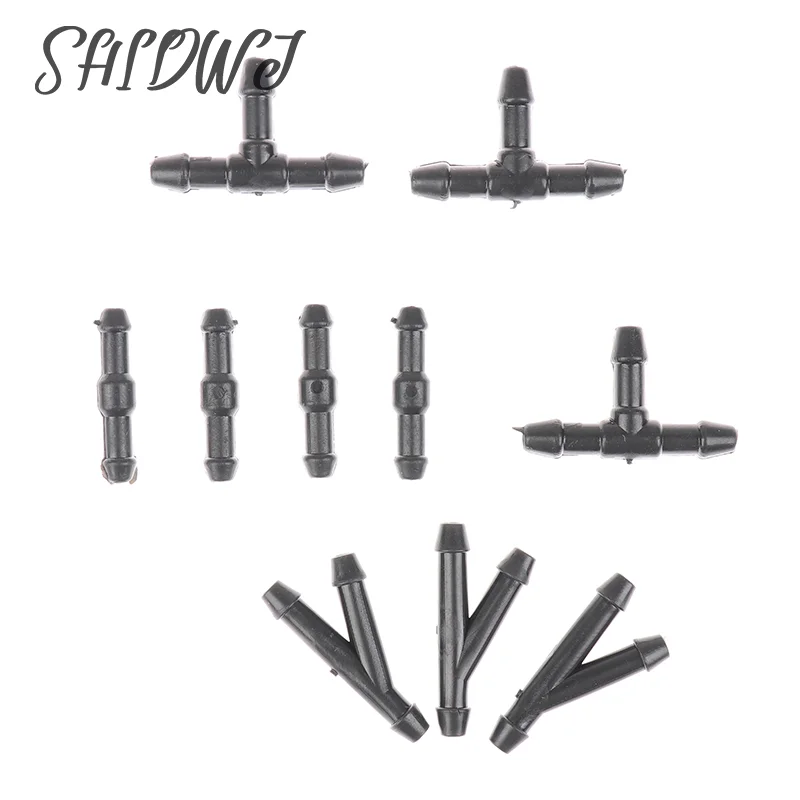

10Pcs Universal Joiner Pipe Connector Water Petrol Wiper Nozzle Hose Tubing