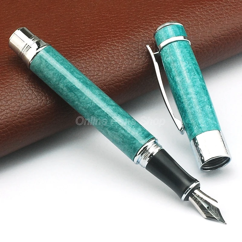 duke-green-silver-fountain-pen-m-nib-05mm-for-writing-pen-gfp006