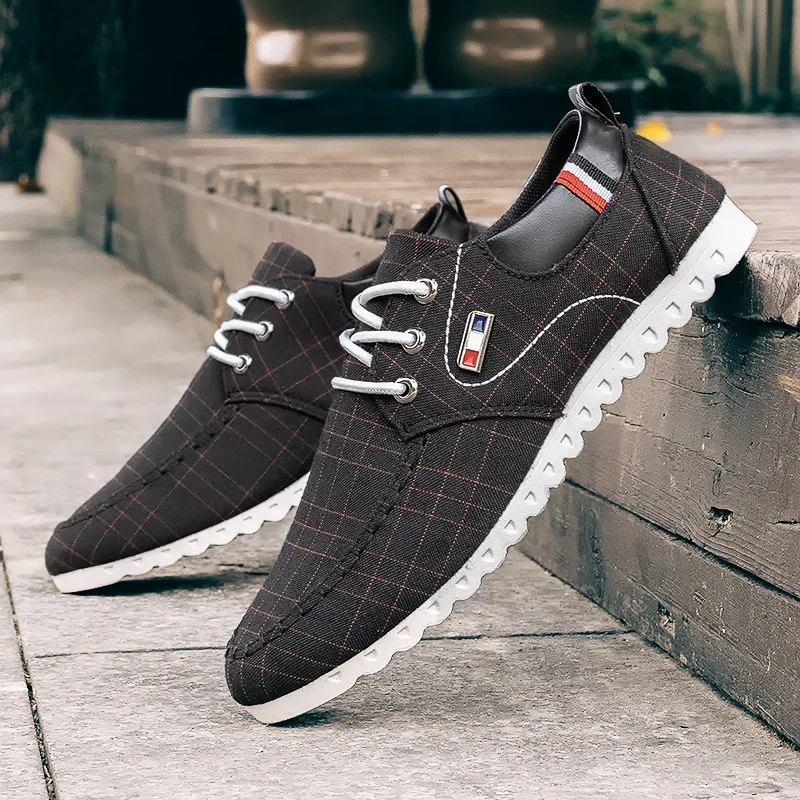 Men's Canvas Shoes Comfortable Vulcanized Shoes Outdoor Casual Flat Shoes 2023 New Lightweight Walking Shoe Zapatillas De Hombre 5