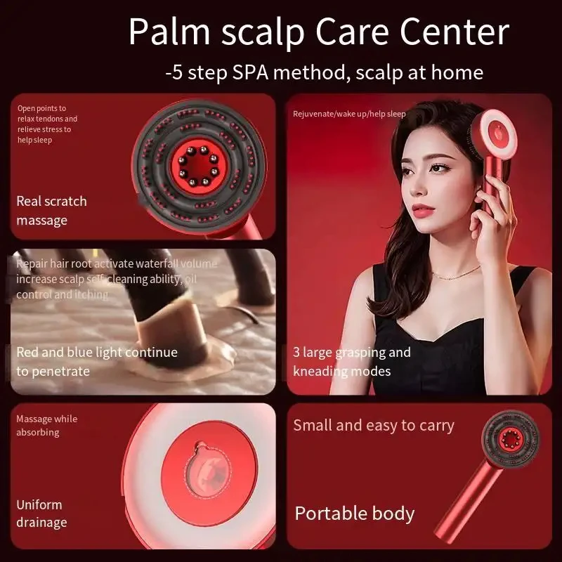 Electric Massage Comb Hair Growth Comb EMS Micro Electric Vibration Hair Head Massage Relax Scalp Vibration Therapy