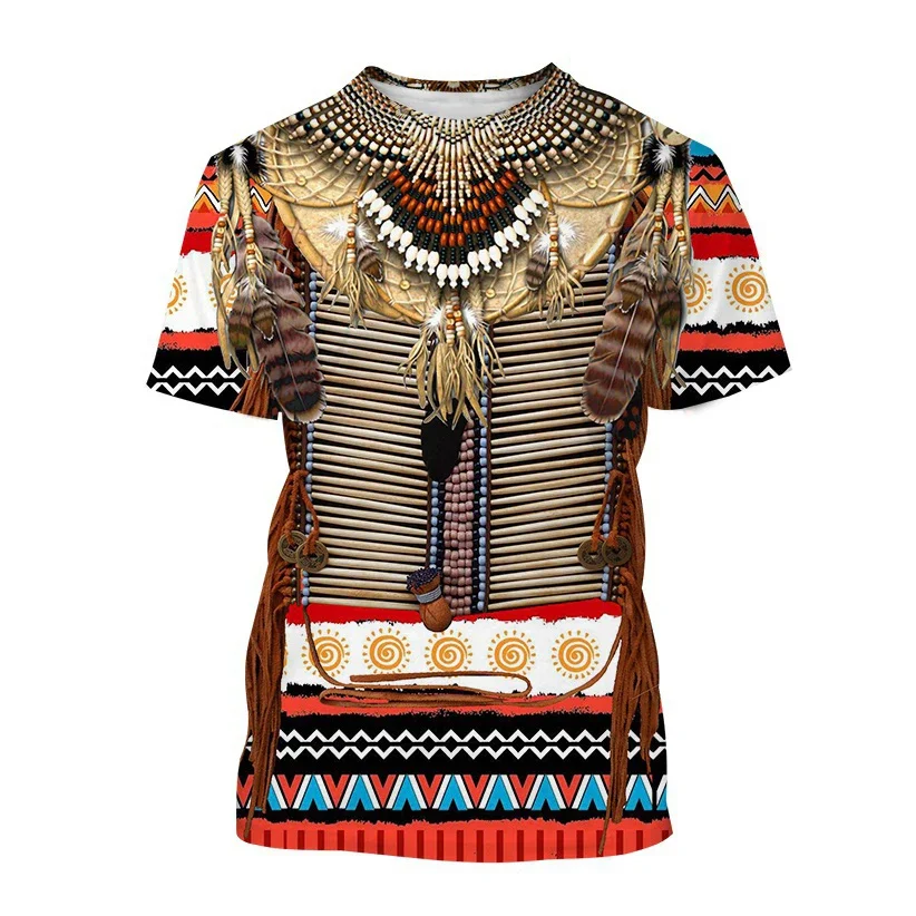 Indische T-Shirts Ethnischer Stil 3D-Druck Streetwear Männer Frauen Lässige Mode Übergroßes Kurzarm-T-Shirt Kinder T-Shirts Tops Kleidung – Detail 6