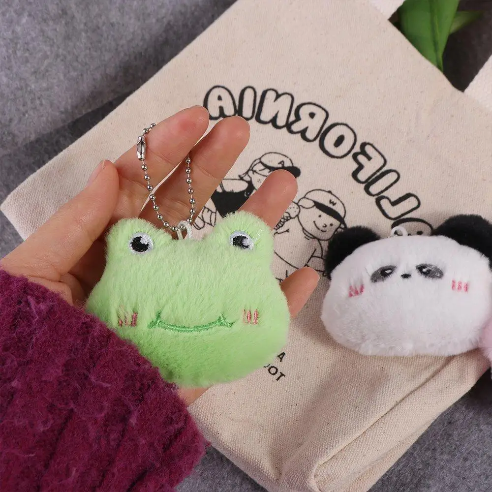 Cartoon Soft Animal Keychain Cute Plush Bear Keyring For Women Rabbit Frog Doll Keychain Backpack Pendant Ornaments Girls Gift