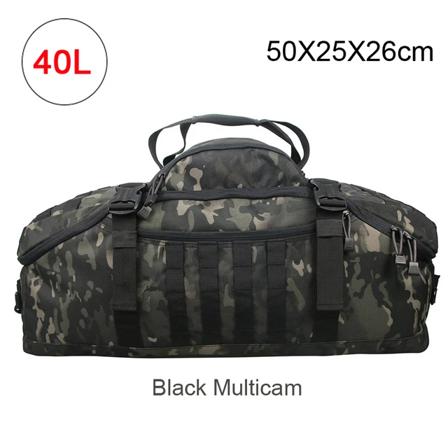 40L 60L 80L Men Army Sport Gym Bag Military Tactical Waterproof Backpack Molle Camping Backpacks Sports Travel Bags 40L Black Multicam