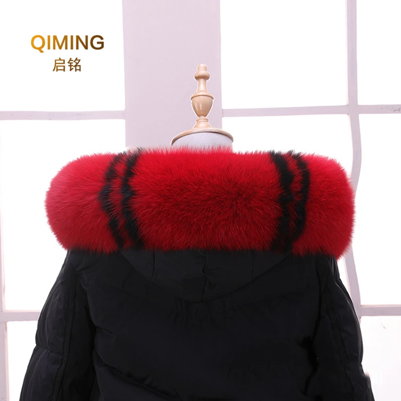 Winter Women Real Fox Fur Collar Scarf Coat Fur Collar Luxury Fox Fur Scarves Genuine Warm Neck Warmers Shawl Scarfs for Ladies 5