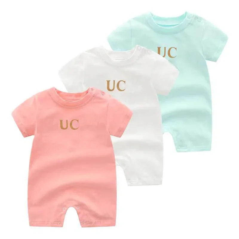

New summe fashion letter Style Mattresses baby clothes White pink Long sleeve cotton Brand newborn baby boy girls Romper