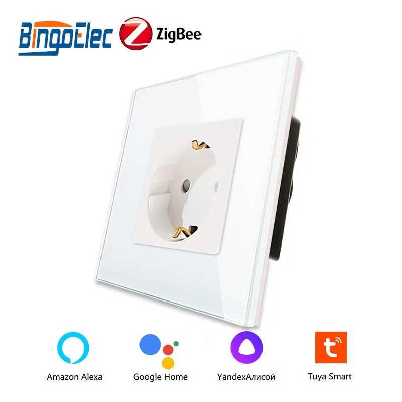 Bingoelec ZigBee Smart Wall Plug EU16A Adapter Power Socket APP Remote Control Tuya Outlet for Alexa Google Home Assistant | Обустройство
