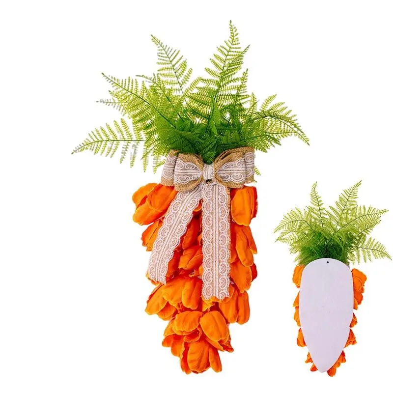 

Пасхальный дверной венок, необычное освещенное украшение в виде моркови, семейное украшение, украшение для дома