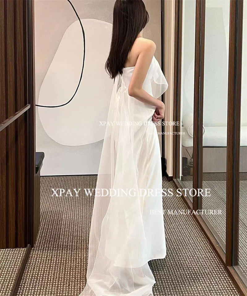 Embroidered Cream Colour Wedding Gown OLOEY Satin Wedding Dress New Bride  Simple Korea Wedding Dress Photo