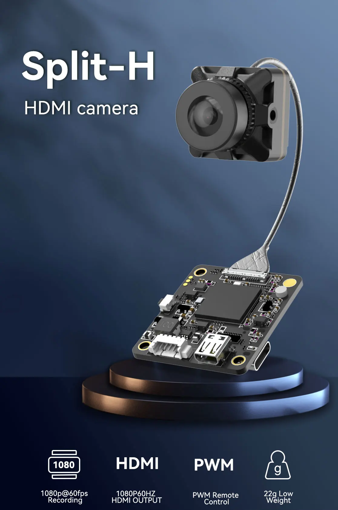 RunCam Split-H Поддержка записи 1080P и выход HDMI Встроенный микрофон FPV-камера с платой управления для RC FPV thumbnail 6