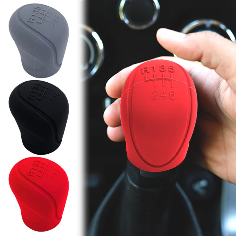 Car Manual Gear Shift Grip Cover Non-Slip Silicone Universal 6-speed Gear Shift Grip Protective Covers Car Interior Accessories