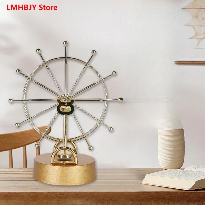 

LMHBJY Creative Desktop Home Perpetual Motion Instrument Swing Device Rotary Pendulum Metal Ornament Gold Ferris Wheel Ornament