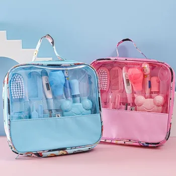 13Pcs/Set Multi-functional Baby Care Kit Hair Wash Brush Nasal Aspirator Baby Grooming Kit Comb Nail Clipper