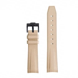 Premium 20mm Rubber Silicone Watch Band - Curved End Wrist Bracelet - 20mm (Light brown02)