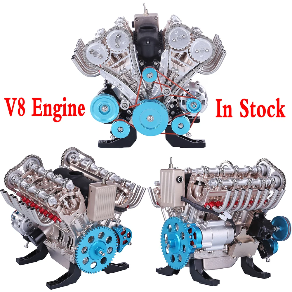 8 Cylinder Engine Model Kit V8 All Metal Engine Assembly Kit Model