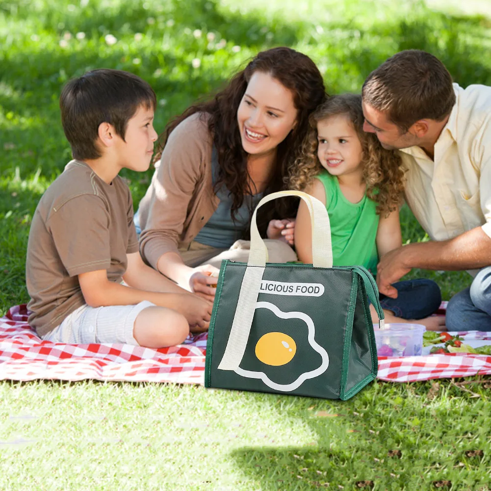 Insulated Cooler Bento Bag Aluminum Film Thermal Lunch Box Camping Supplies For Large Capacity Waterproof