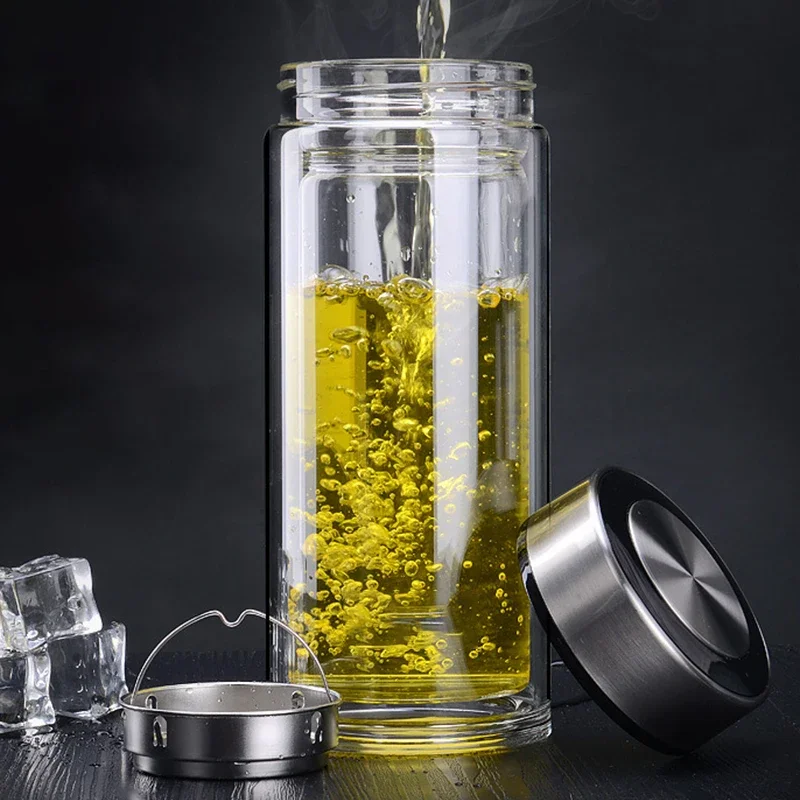 1000ML Leakproof Stainless Steel Tea Infuser Bottle - Double-Walled Portable Drink Container