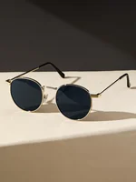 1PC Unisex Metal Round Frame Vintage Y2K Casual Sunglasses For Outdoor Daily Vacation Driving Clothing Accessories 1