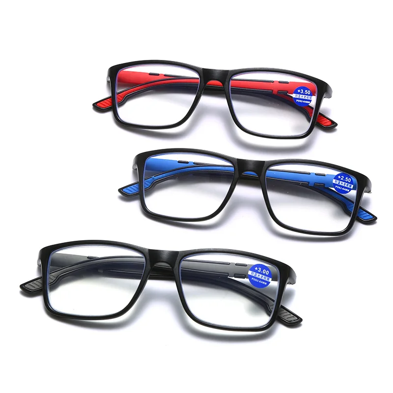 

Big Square Frame Fashion Men Women Sports Anti Blue Light Reading Glasses Plastic Presbyopia Eyeglasses Frame Eyewear