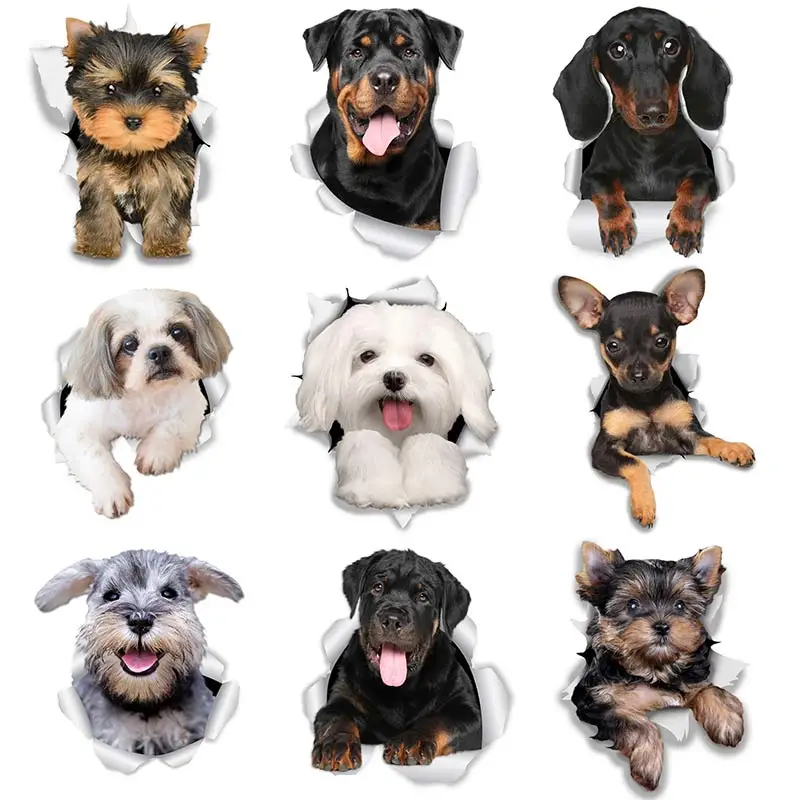 M463 Salsiccia Cane Rottweiler Cane Yorkshire Terrier Cane Pvc Decorazione Della Casa Adesivi Murali Decalcomanie Wc