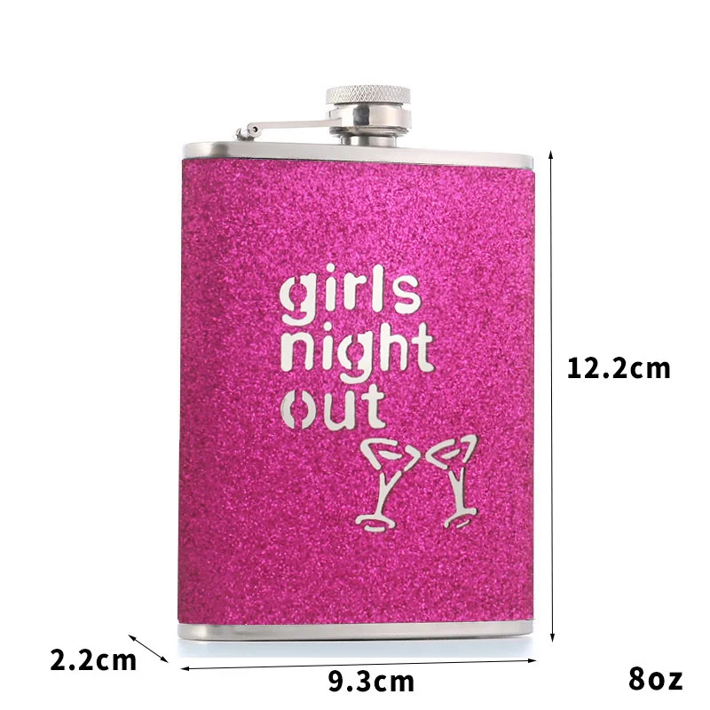 여성용 스테인리스 스틸 힙 플라스크, 포켓 히든 양주 위스키 알코올 플라스크 용기, 8OZ