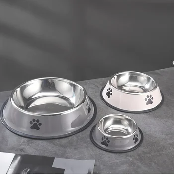 Cuenco de acero inoxidable para mascotas, cuenco para gatos, cuenco de comida para perros, cuenco de comida anticaída multiespecificación, cuenco de comida, suministros para alimentar a mascotas, 1 ud. 1