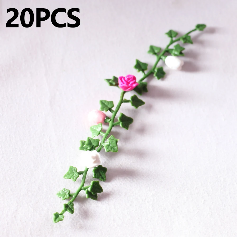 20Pcs Dollhouse Simulation Decoration 1/12 Rattan Artificial Flower Wall Hanging Ring Hanato Vine DIY Accessorie Cake Model Gift 6