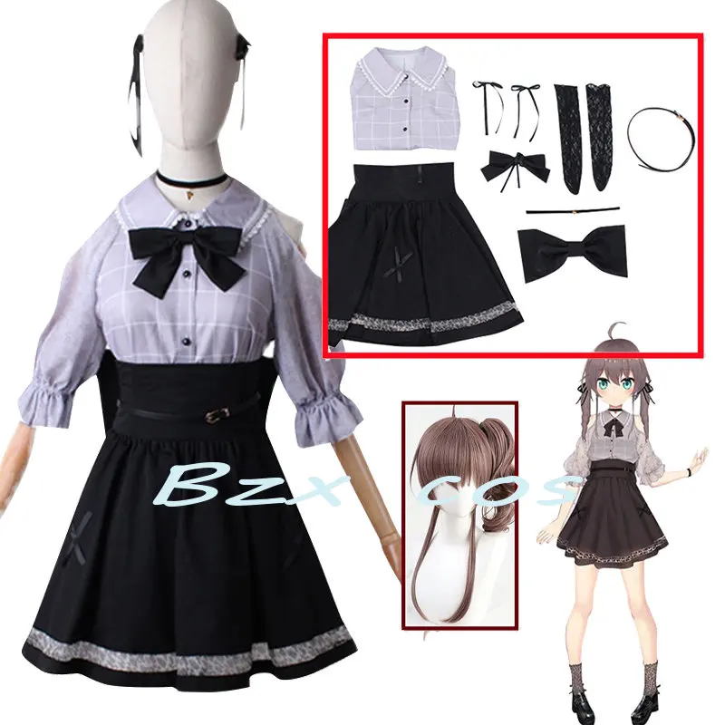 

Anime Hololive EN VTuber Costume Natsuiro Matsuri Cosplay Virtual Princess Dress Suits Matsuri's Wig Accessories