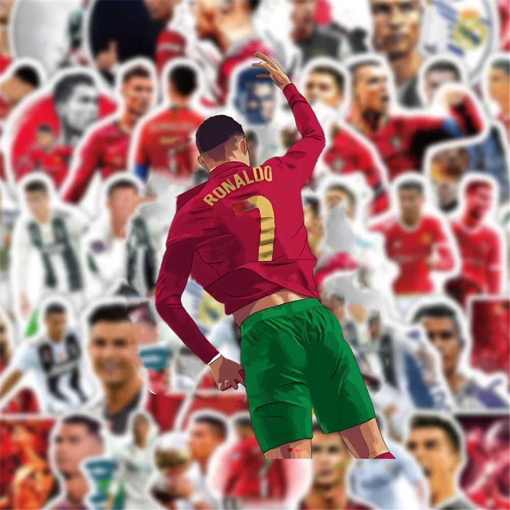 Sports Football Star Popular Character C Ronaldo Poster Self-adhesive Art Waterproof Sticker Coffee House Bar Room Wall Stickers
