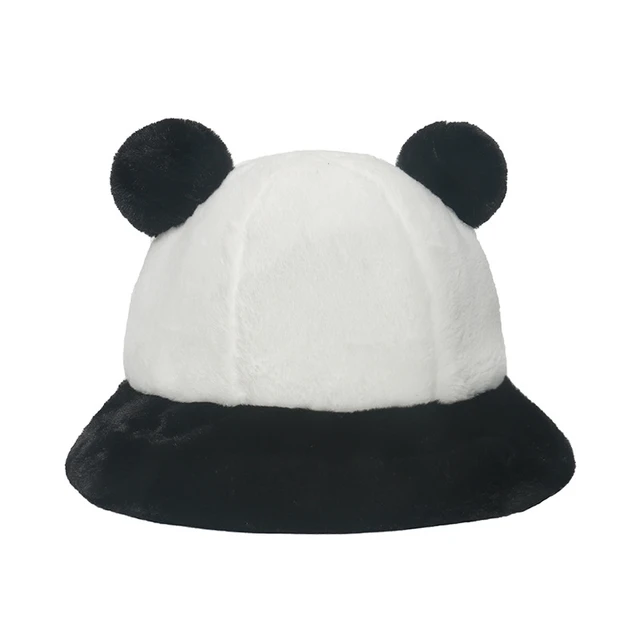 Faux Fur Winter Hats For Women Black White Cow Print Bucket Hat Men Panama  Fisherman Caps Gorras Soft Velvet Furry Fisherman Cap - AliExpress