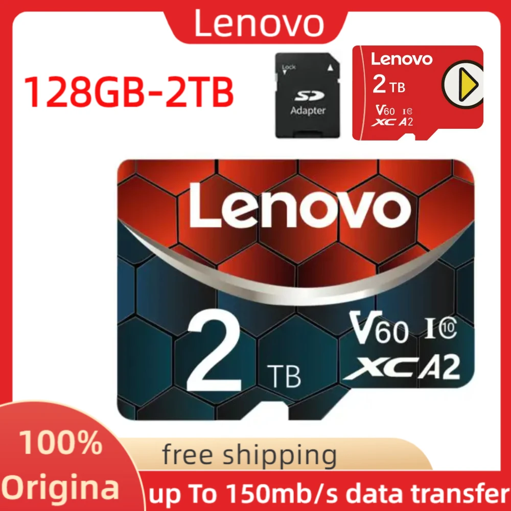 

Lenovo карта памяти Micro TF SD, класс 10, 512 ГБ, 128 ГБ