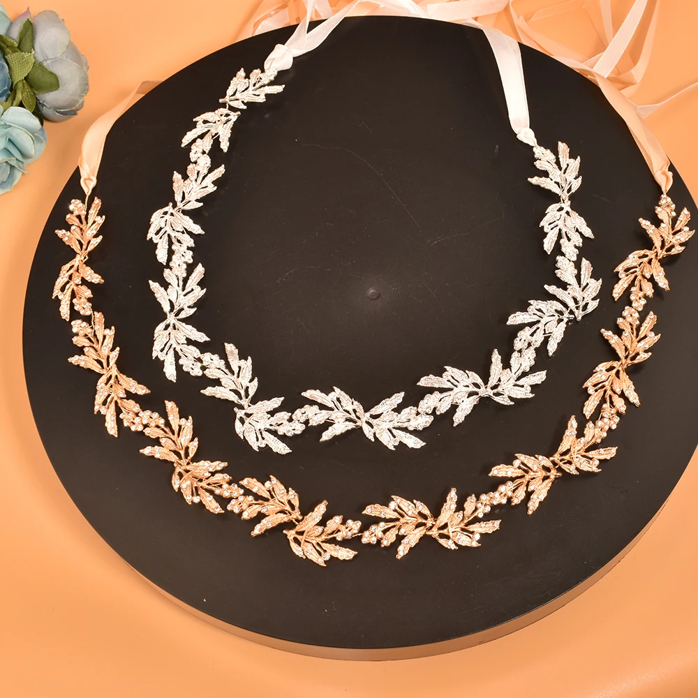 SDZ220 Silver Golden Bridal Belts Female Belt Wedding Dress Accessories Alloy Leaves Bridesmaid Sash Rhinestone Women Belts