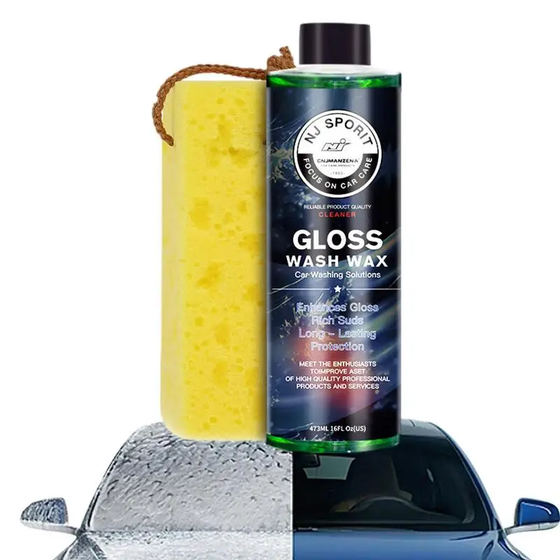 

Car Wash Wax Gloss Wash Wax For Cars, Trucks, Motorcycles 16Fl Oz Automotive Washing Solution Provides A High-Gloss Shine