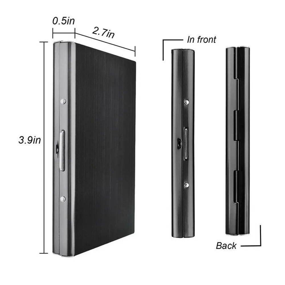 Credit Card Holder RFID Stainless Steel Business Card Holder ID Case Slim Metal Wallet