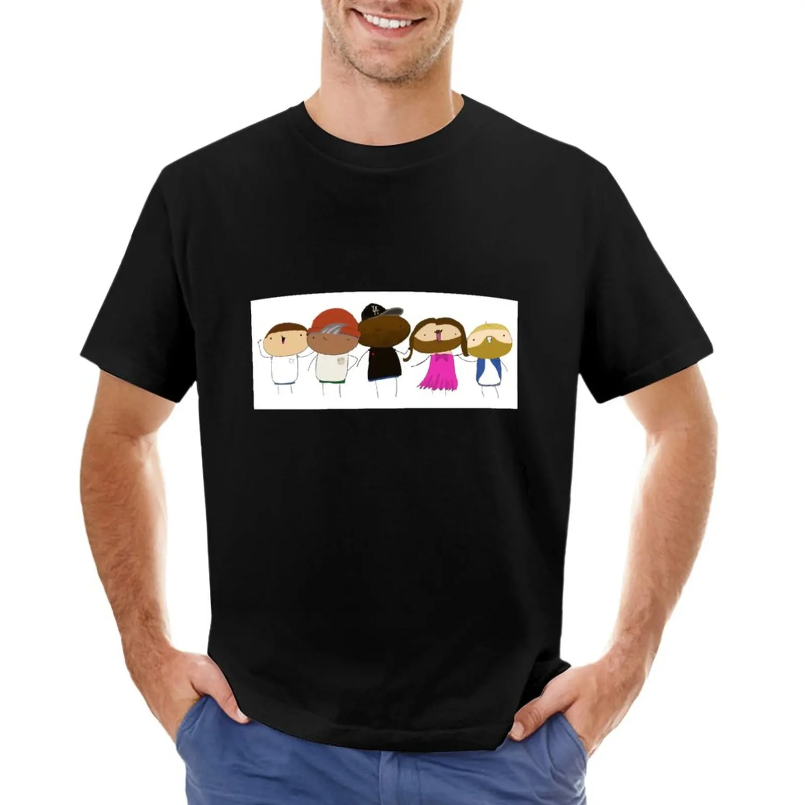 

Fab Five Queer eye cartoons T-Shirt heavyweights summer clothes new edition customizeds t shirt for men