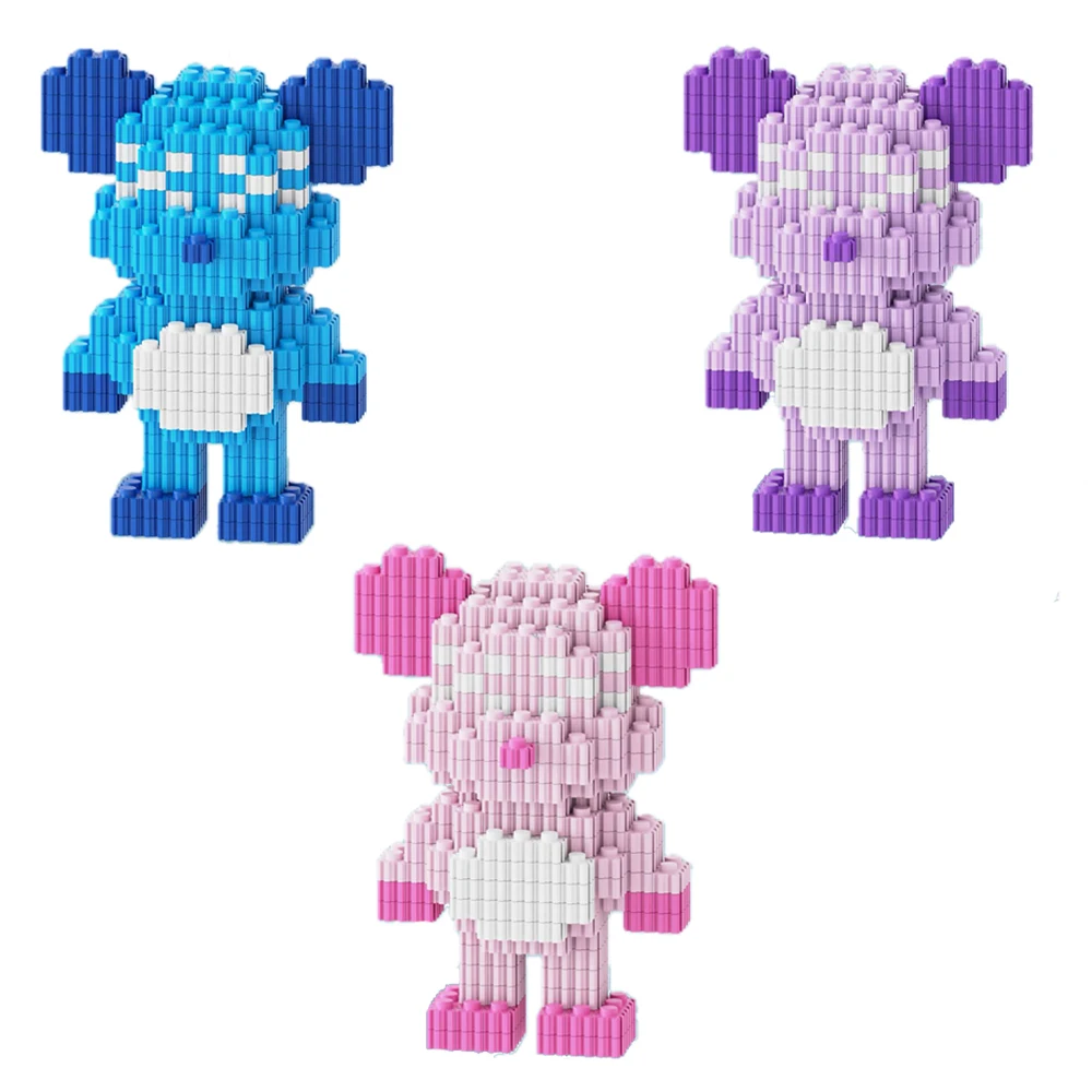 Cartoon-Mini-Violent-Gloomy-Bear-Brick-Model-Bear-Micro-Building-Blocks ...