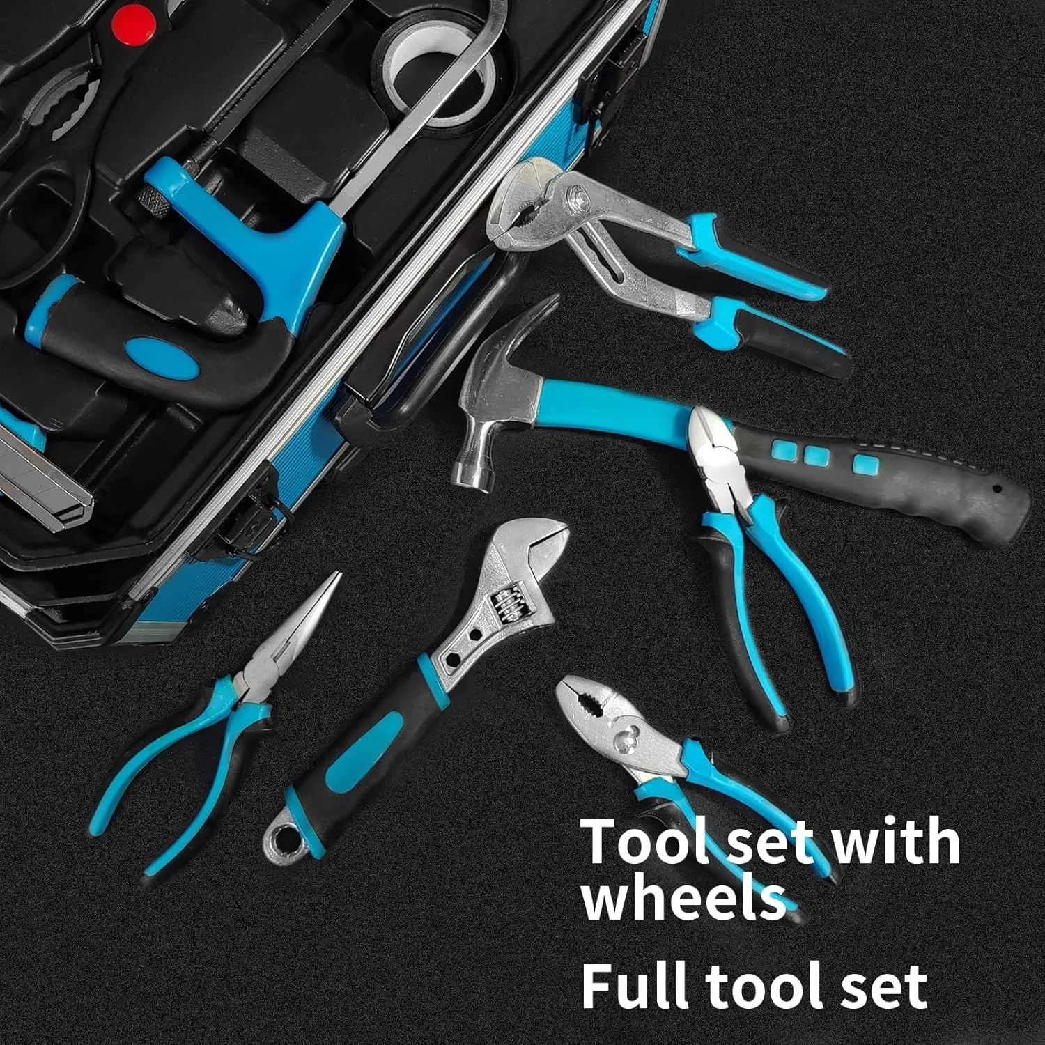 Tool Sets for Men Tool Box with Tools Kit with Rolling Complet Set Household Tool Set Aluminum Trolley 5