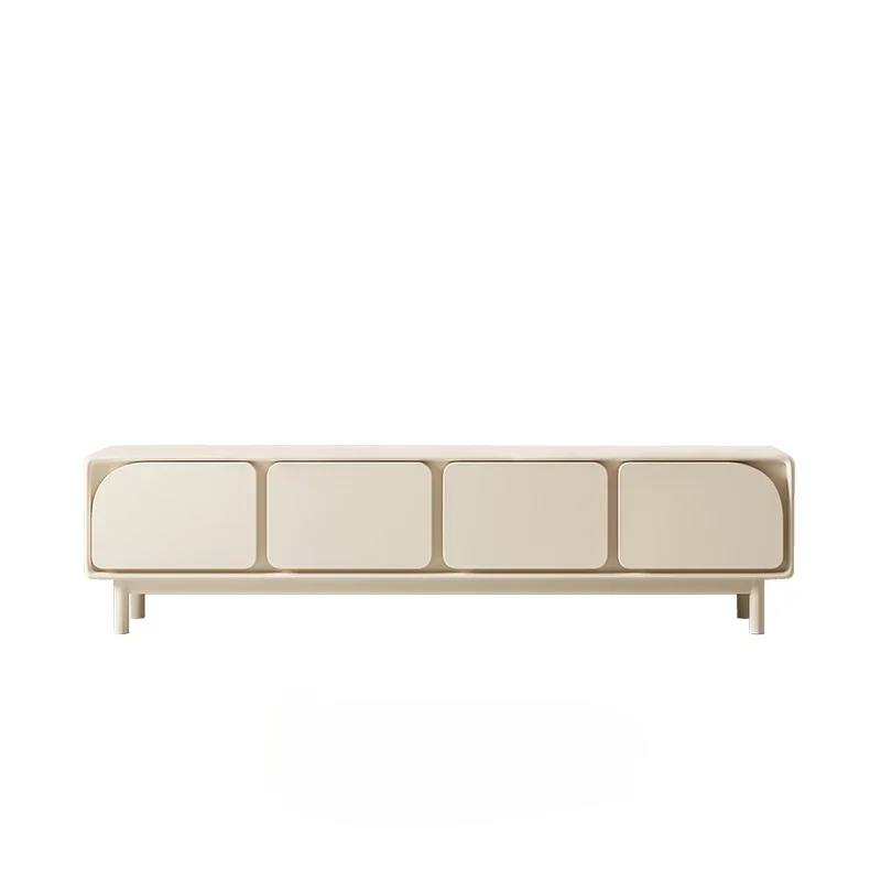 

French Cream TV Cabinet Solid Wood Living Room Small Apartment Simple Home Floor Cabinet