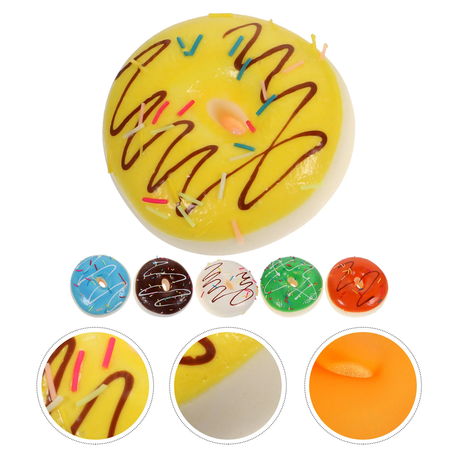 

6pcs Fake Donut Ornament Vivid Artificial Donut Decor Slow Rebound Fake Donut Decoration Funny Toy