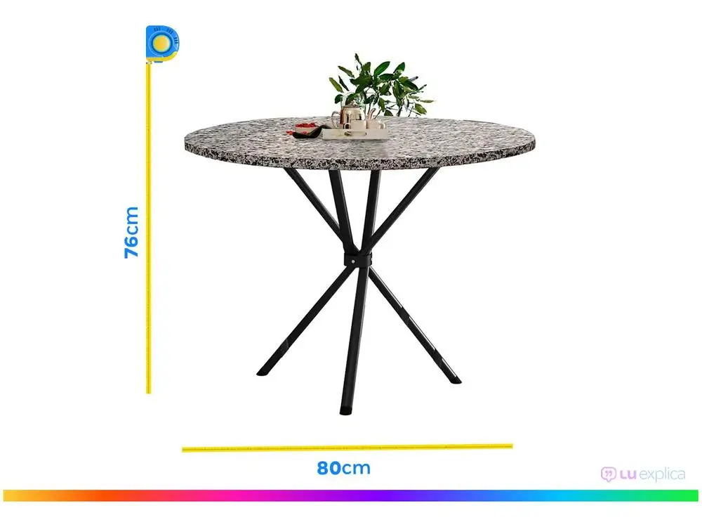 Mesa de Jantar 4 Cadeiras Redonda Artefamol América Capri 4