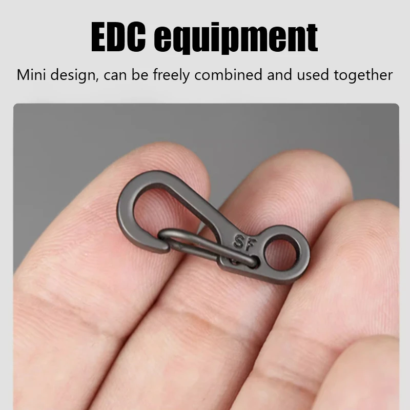 1Pc Titanium Alloy Keychain Buckle Key Ring Car Accessories Titanium Buckles EDC Outdoor Tool Carabiner Holder Gift For Men
