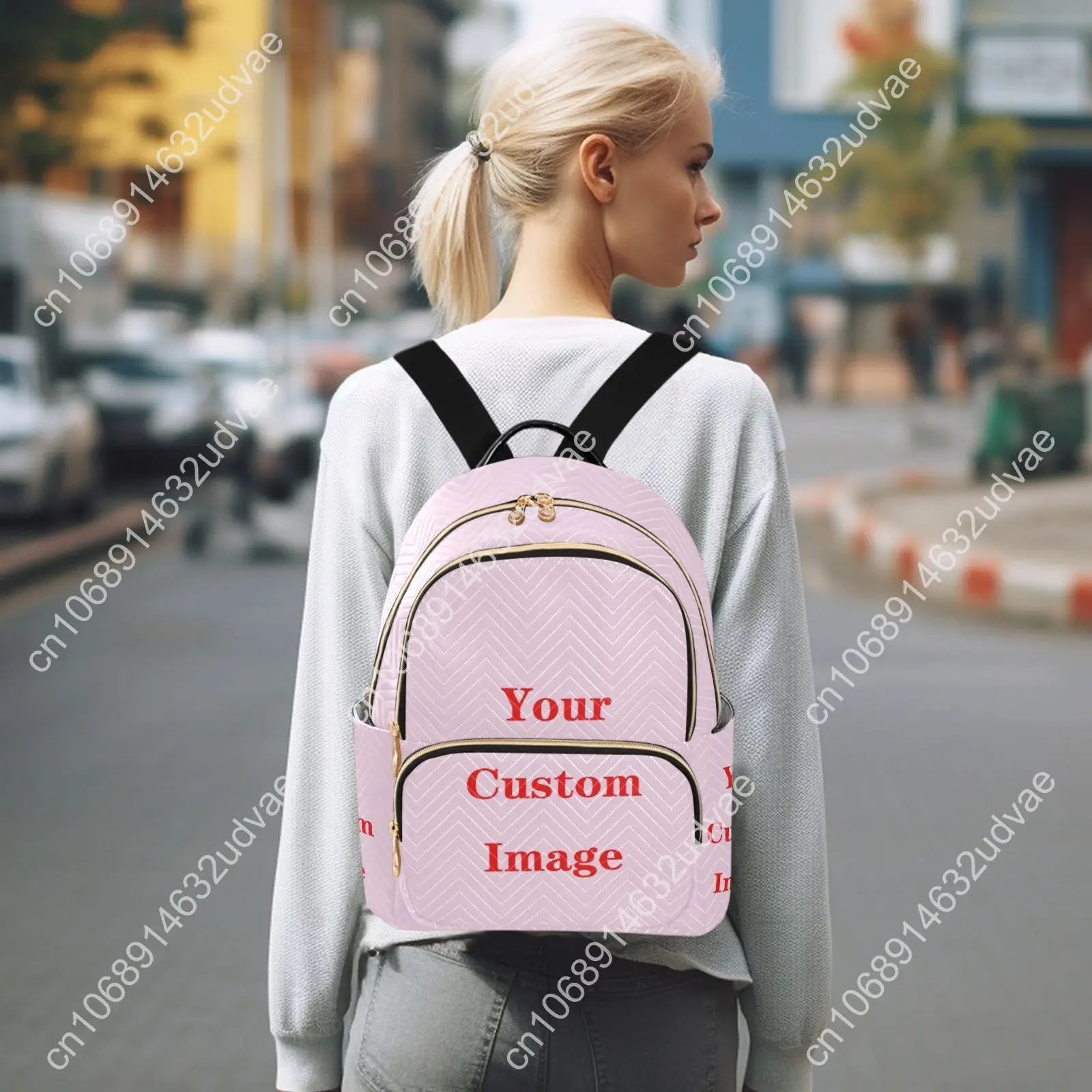 Backpack For Women 2023 New Customizing Images Casual Elegant Polyester Fashion Multi-pocket Lager Zipper Travel Shoulder Bags